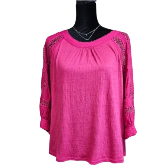 Skies Are Blue Tops - Skies are Blue pink women's large top